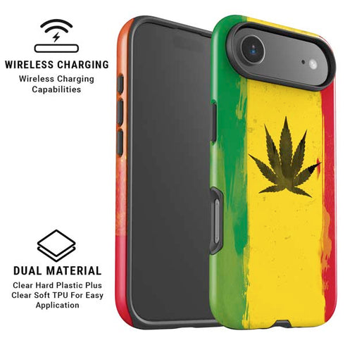 Marijuana Rasta Distressed iPhone 17 Air Magsafe Impact Case