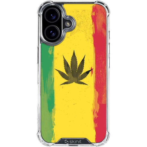 Marijuana Rasta Distressed iPhone 17 Clear Case