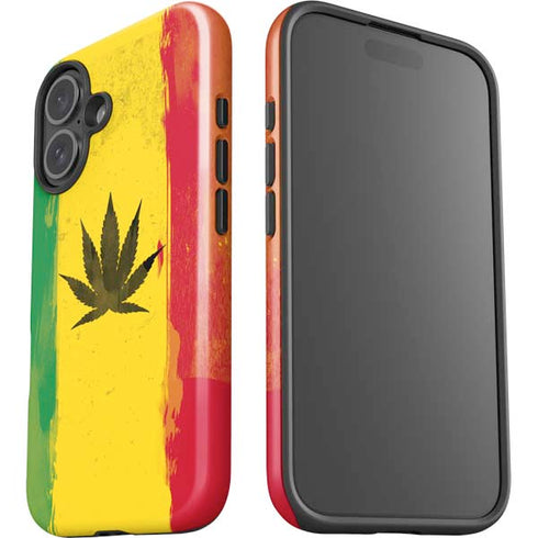 Marijuana Rasta Distressed iPhone 17 Impact Case