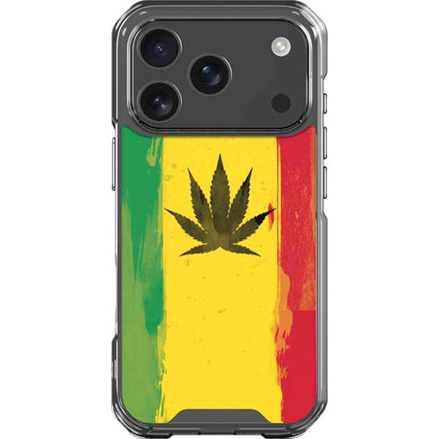 Marijuana Rasta Distressed iPhone 17 Pro Clear Case
