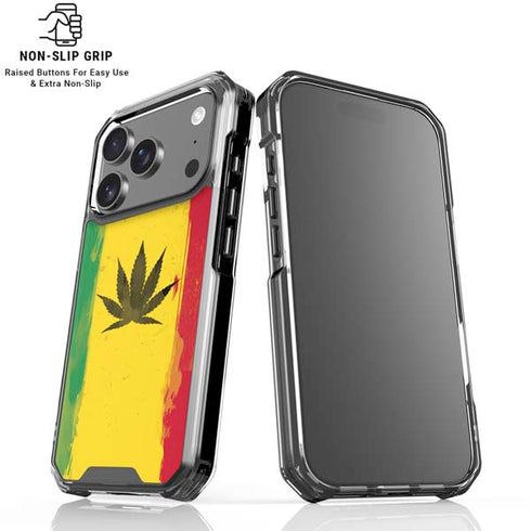 Marijuana Rasta Distressed iPhone 17 Pro Clear Case