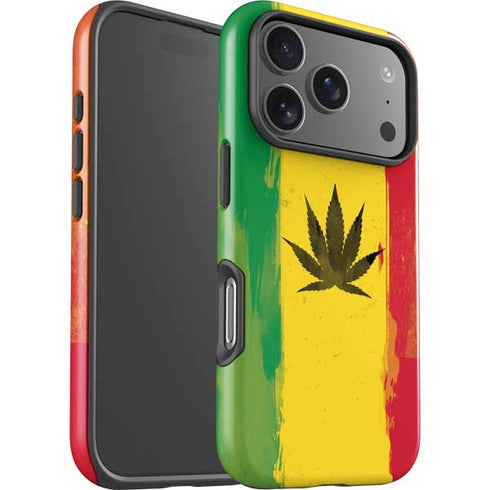 Marijuana Rasta Distressed iPhone 17 Pro Impact Case