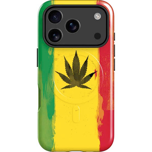 Marijuana Rasta Distressed iPhone 17 Pro Magsafe Impact Case