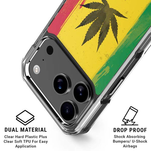 Marijuana Rasta Distressed iPhone 17 Pro Max Clear Case
