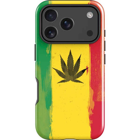 Marijuana Rasta Distressed iPhone 17 Pro Max Impact Case