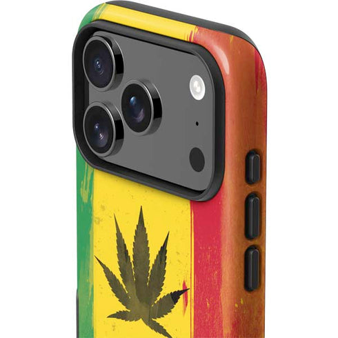 Marijuana Rasta Distressed iPhone 17 Pro Max Impact Case