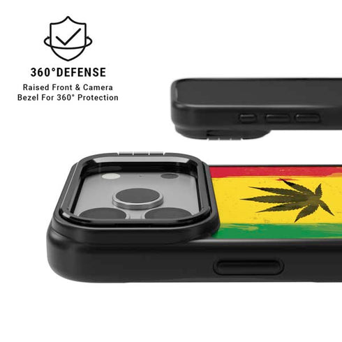 Marijuana Rasta Distressed iPhone 17 Pro Max Kickstand Case