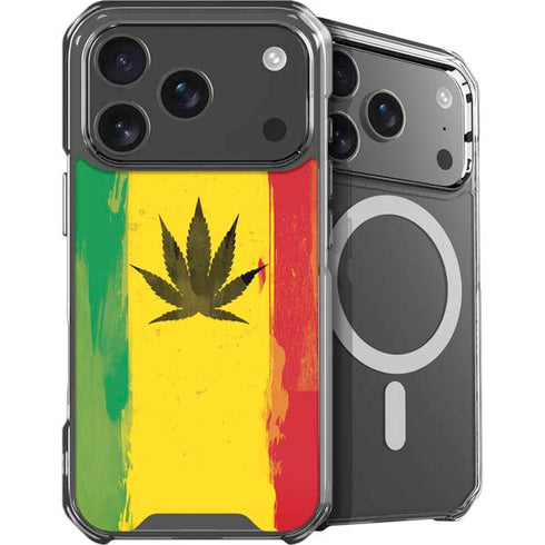 Marijuana Rasta Distressed iPhone 17 Pro Max MagSafe Case