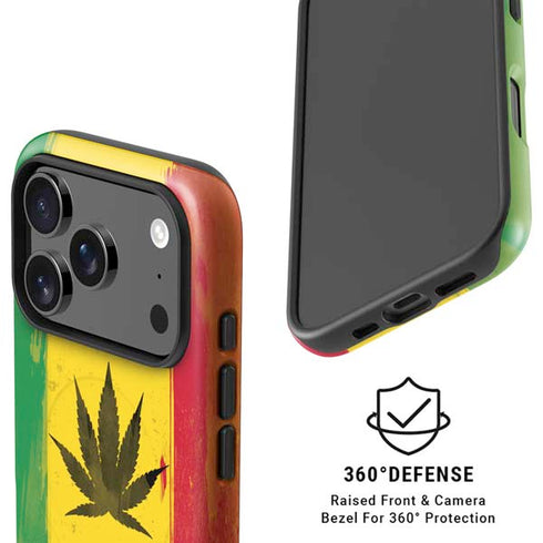 Marijuana Rasta Distressed iPhone 17 Pro Max Magsafe Impact Case