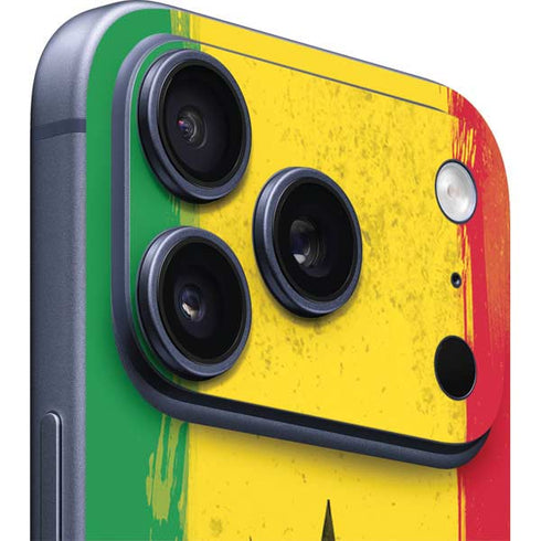 Marijuana Rasta Distressed iPhone 17 Pro Skin