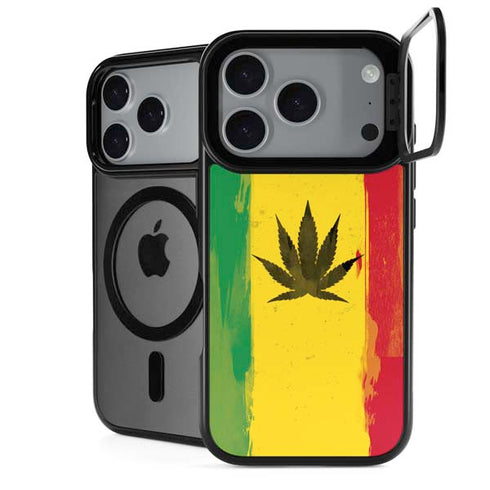 Marijuana Rasta Distressed iPhone 18 Pro Kickstand Case
