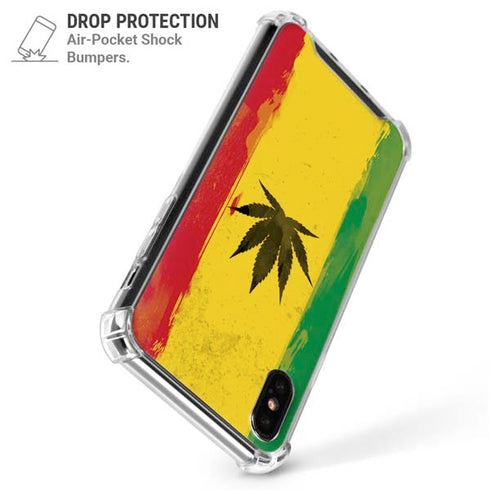 Marijuana Rasta Distressed iPhone X/XS Clear Case