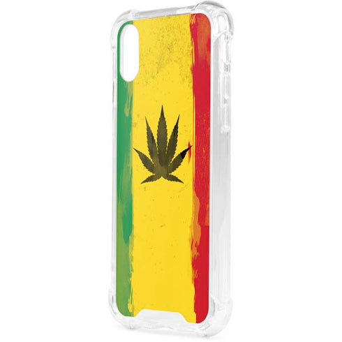 Marijuana Rasta Distressed iPhone XS Clear Case