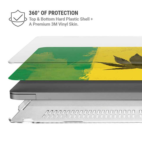 Marijuana Rasta Distressed MacBook Pro 14in (2021-24) Case plus Skin