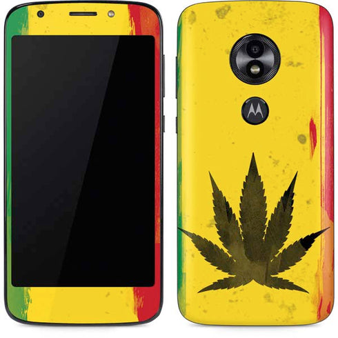 Marijuana Rasta Distressed Moto E5 Play Skin