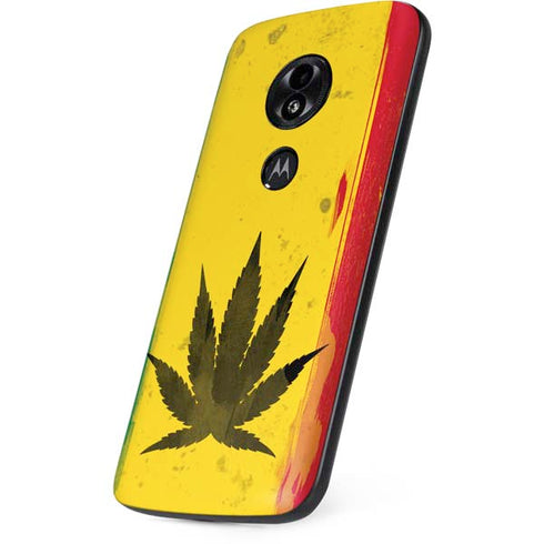 Marijuana Rasta Distressed Moto E5 Play Skin