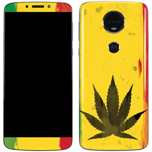 Marijuana Rasta Distressed Moto E5 Plus Skin