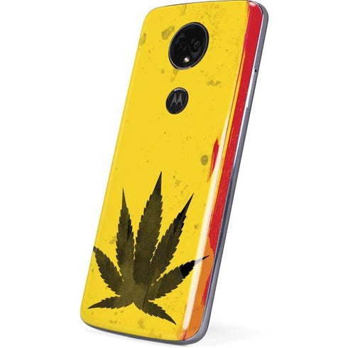Marijuana Rasta Distressed Moto E5 Plus Skin