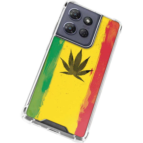 Marijuana Rasta Distressed Moto G 5G (2025) Clear Case