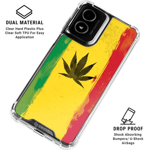 Marijuana Rasta Distressed Moto G Power 5G (2024) Clear Case