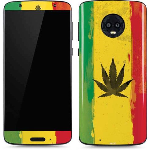 Marijuana Rasta Distressed Moto G6 Skin