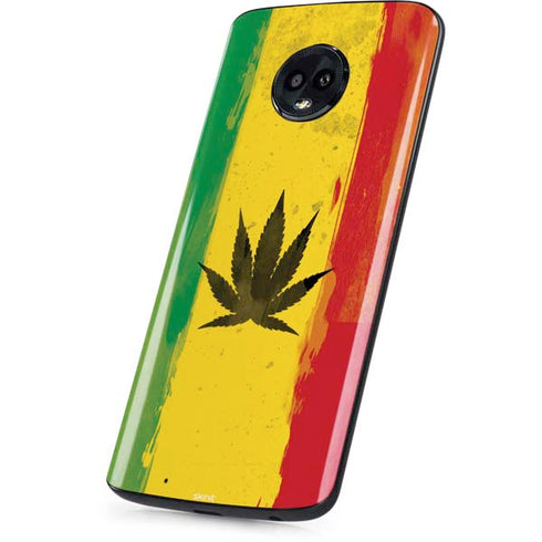 Marijuana Rasta Distressed Moto G6 Skin