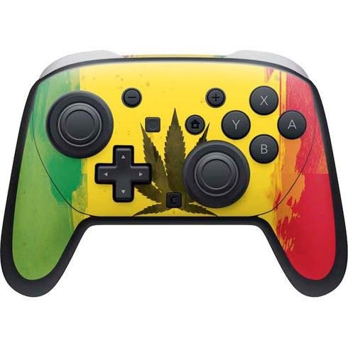 Marijuana Rasta Distressed Nintendo Switch 2 (2025) Pro Controller Skin