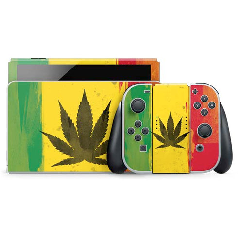 Marijuana Rasta Distressed Nintendo Skins