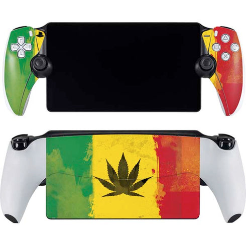 Marijuana Rasta Distressed PlayStation Portal Remote Player Skin