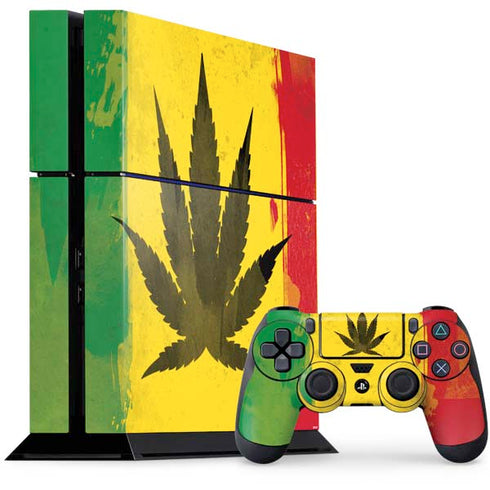 Marijuana Rasta Distressed PlayStation PS4 Skins