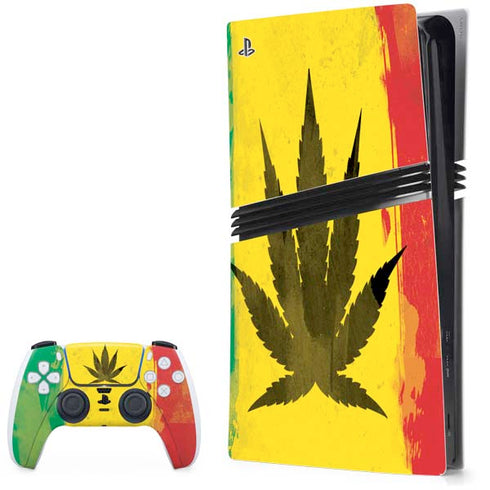 Marijuana Rasta Distressed PlayStation PS5 Skins
