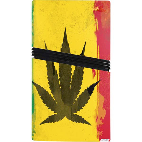 Marijuana Rasta Distressed PS5 Pro Bundle Skin