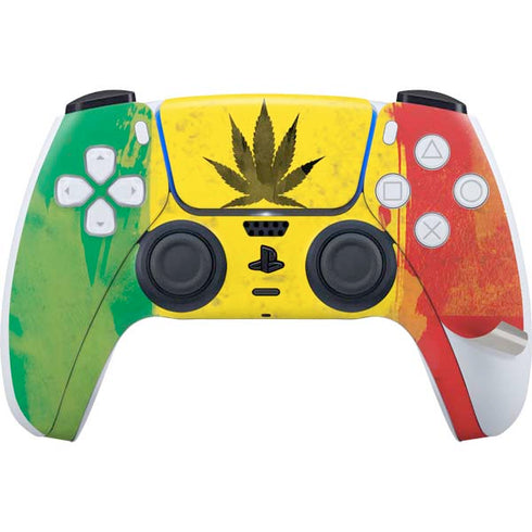 Marijuana Rasta Distressed PS5 Pro Bundle Skin