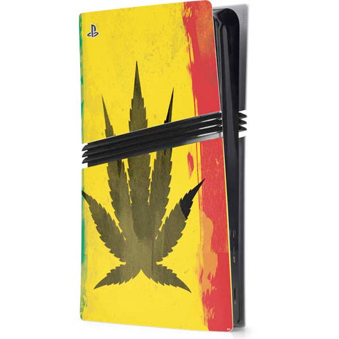 Marijuana Rasta Distressed PS5 Pro Console Skin