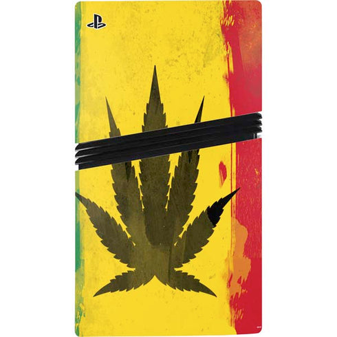 Marijuana Rasta Distressed PS5 Pro Console Skin