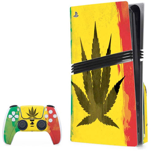 Marijuana Rasta Distressed PlayStation PS5 Skins