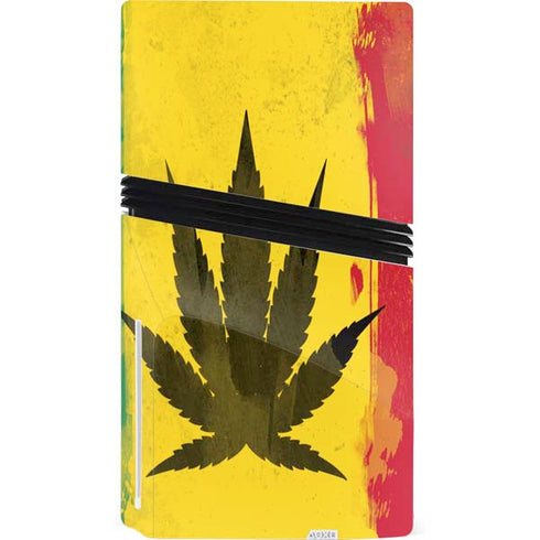 Marijuana Rasta Distressed PS5 Pro Disk Console Skin