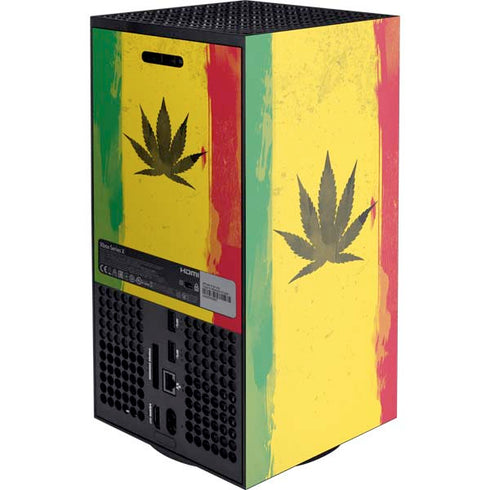 Marijuana Rasta Distressed XBox Series X Digital Edition Console Skin