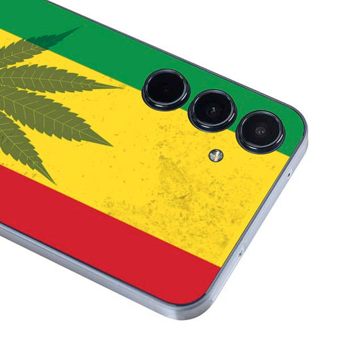 Marijuana Rasta Flag Galaxy A35 5G Skin