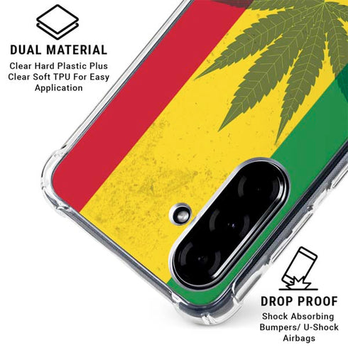 Marijuana Rasta Flag Galaxy A36 5G Clear Case