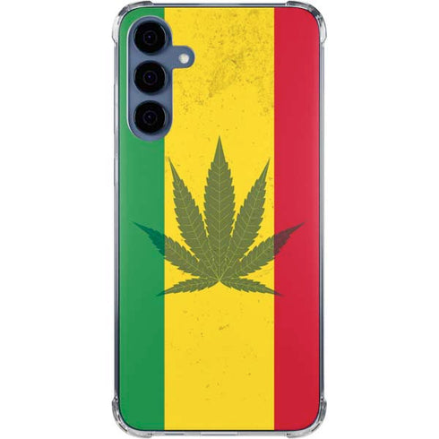 Marijuana Rasta Flag Galaxy A55 5G Clear Case