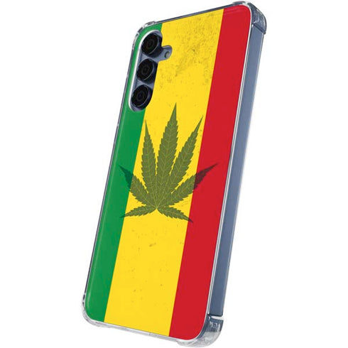 Marijuana Rasta Flag Galaxy A55 5G Clear Case
