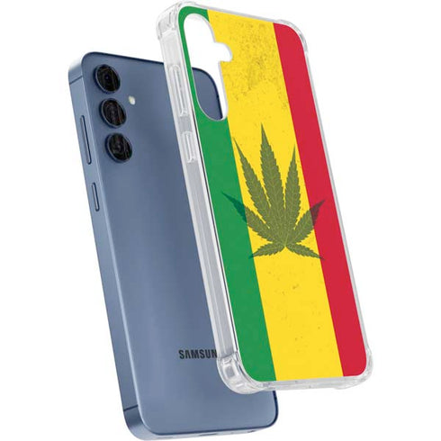 Marijuana Rasta Flag Galaxy A55 5G Clear Case