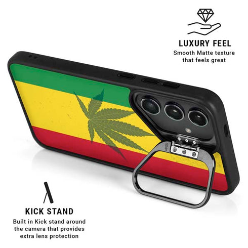 Marijuana Rasta Flag Galaxy S25 Kickstand Case