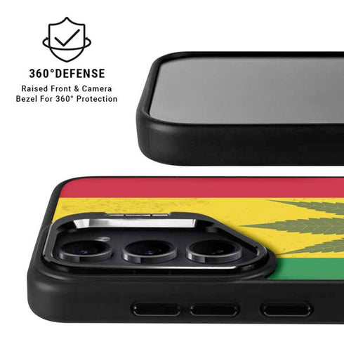 Marijuana Rasta Flag Galaxy S25 Plus Kickstand Case