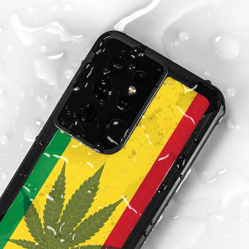 Marijuana Rasta Flag Galaxy S24 Ultra Waterproof Case