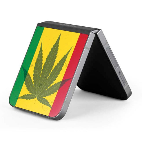 Marijuana Rasta Flag Galaxy Z Flip6 Skin