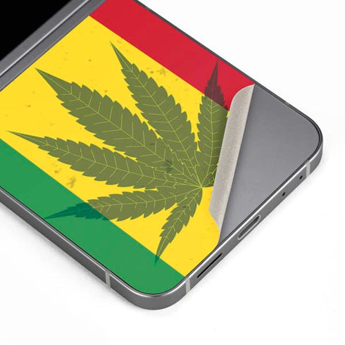 Marijuana Rasta Flag Galaxy Z Flip6 Skin