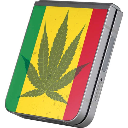 Marijuana Rasta Flag Galaxy Z Flip6 Skin