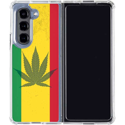 Marijuana Rasta Flag Galaxy Z Fold5 5G Clear Case